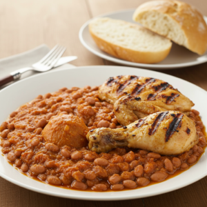 Ewa with Sauce/ Grilled Chicken and Bread